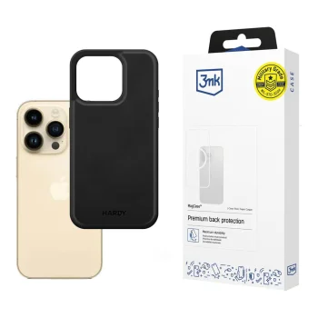 3mk Hardy Silky Leather MagCase vāciņš Apple iPhone 14 Pro Melns