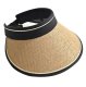 Straw Sun Visor Hat with Adjustable Band, Beige