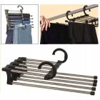 Saliekamais metālisks pakaramais organaizers 5 bikšu pāriem | Foldable Pants Hanger Organizer