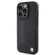 BMW iPhone 15 Pro Max vāciņš Leather Hot Stamp, melns