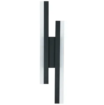 Двойной настенный LED светильник 9W, 50см, холодный белый, черный