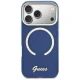 Guess IML Script Metal MagSafe Case for iPhone 17 Pro Max, Blue