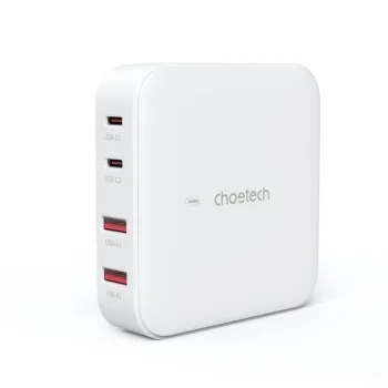 Сетевое зарядное устройство Choetech PD8008 100W GaN, 2x USB-A / 2x USB-C – белое
