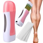 Vaksācijas komplekts ar sildītāju, vasku kasetē un strēmelēm, rozā-balts