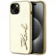 Karl Lagerfeld Wrinkled Metal Signature vāciņš iPhone 15, zelta