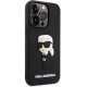 Karl Lagerfeld iPhone 14 Pro vāciņš 3D Rubber Icon, melns