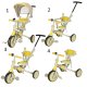 Bērnu Trīsritenis Ratiņi Tricikls TRIKE FIX V4, Pelēks-Dzeltens | Kids Baby Trolley Bike Tricycle Stroller Buggy