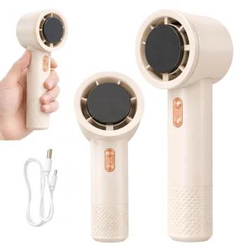 Portable Handheld Mini USB Fan Rechargeable 199 Speeds, White
