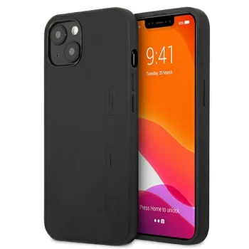 Чехол Mercedes-AMG для iPhone 13 mini Leather Hot Stamped, черный