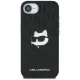 Karl Lagerfeld Monogram Choupette Head Pin iPhone 16e vāciņš, melns