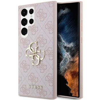 Guess 4G Big Metal Logo vāciņš Samsung Galaxy S23 Ultra, rozā
