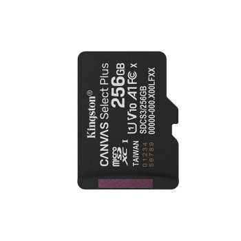 Atmiņas karte Kingston 256GB microSDXC Canvas Select Plus 150MB/s, melns
