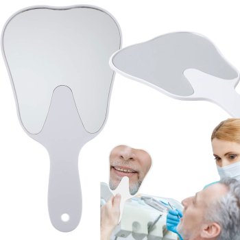 Kosmētiskais kosmētikas spogulis zobu rokas zoba formā | Cosmetic makeup mirror dental hand in the shape of a tooth