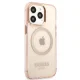 Чехол Guess Gold Outline Translucent MagSafe для iPhone 13 / 13 Pro, розовый