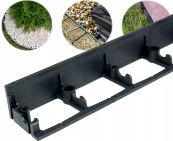 Plastic Lawn Edging Border, 100 x 6 cm, Black