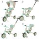 Bērnu Trīsritenis Ratiņi Tricikls TRIKE FIX V4, Pelēks-Zils | Kids Baby Trolley Bike Tricycle Stroller Buggy