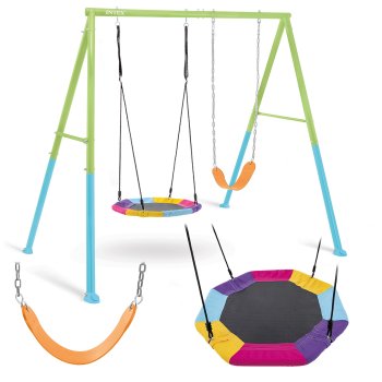 Bērnu šūpoles ar ligzdu Intex 44125, 2-in-1 dārza rotaļu komplekts