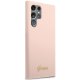 Guess Samsung Galaxy S23 Ultra Case Silicone Vintage Gold Logo Pink