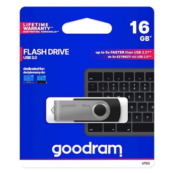 Goodram Twister 16GB USB 3.0 Flash Drive, Black