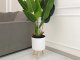 White Plant Pot on Wooden Legs, 14 cm