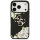 Guess Grained Roses & Big 4G Logo iPhone 17 Pro vāciņš — melns | Phone Case Cover