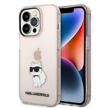 Karl Lagerfeld Ikonik Choupette vāciņš iPhone 14 Pro Max - Rozā