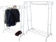 Metal Standing Clothes Rack with Shoe Shelf, White