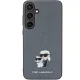 Karl Lagerfeld Samsung Galaxy S24 Case Saffiano Karl & Choupette Pin, Gray