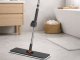 Flat Microfiber Floor Mop with Telescopic Handle and Rotating Head, Grey