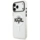 Karl Lagerfeld IML Karl Sketch Logo MagSafe vāciņš iPhone 17 Pro Max, caurspīdīgs