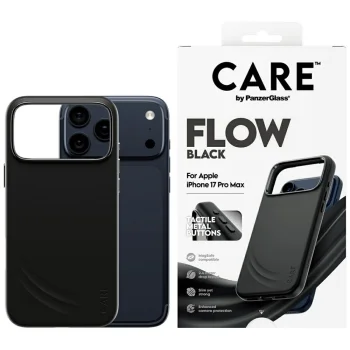 PanzerGlass iPhone 17 Pro Max vāciņš CARE Feature FLOW MagSafe, melns