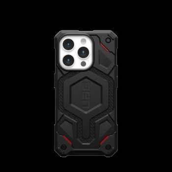 Apple iPhone 15 Pro 6.1'' UAG MagSafe Monarch Pro Hard Case Cover, Black Kevlar | Telefona Maciņš Vāciņš Apvalks...