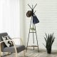 Leobert Freestanding Coat Rack with 2 Shelves, Black/Brown