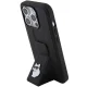Karl Lagerfeld iPhone 15 Pro vāciņš Gripstand Saffiano Choupette Pins, melns