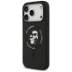 Karl Lagerfeld iPhone 17 Pro vāciņš Silicone Karl & Choupette Ring MagSafe, melns