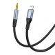 Аудиокабель Vipfan L05 Lightning - mini jack 3.5 мм AUX, 1 м, серый