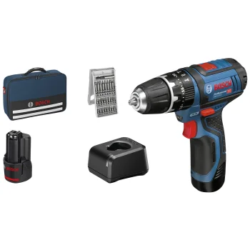 Аккумуляторная ударная дрель-шуруповерт Bosch GSB 12V-15 (2x 2.0 Ah)