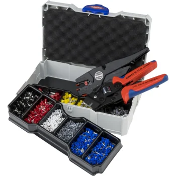 KNIPEX Crimp Assortment for Wire End Ferrules 97 90 16 with Pliers and Stripper