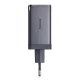 Tīkla lādētājs Baseus GaN5 2x USB-C + USB, 65W + 1m kabelis, pelēks