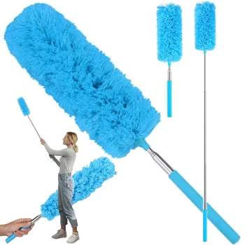 Teleskopiska putekļu birste ar mikrošķiedru, 35–83 cm, zila