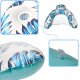 Piepūšams Peldēšanas Ūdens Matracis Krēsls Divāns ar Dzērienu Turētāju, Zils | Inflatable Swimming Water...