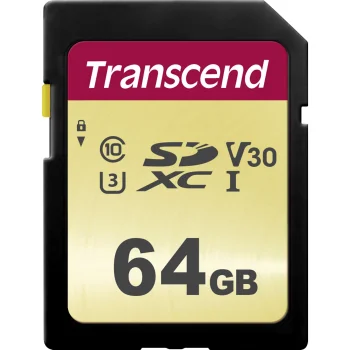 Atmiņas karte Transcend SDXC 500S 64GB UHS-I U3 V30 Class 10