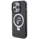 Karl Lagerfeld iPhone 15 Pro vāciņš Ring Stand Karl & Choupette MagSafe, melns