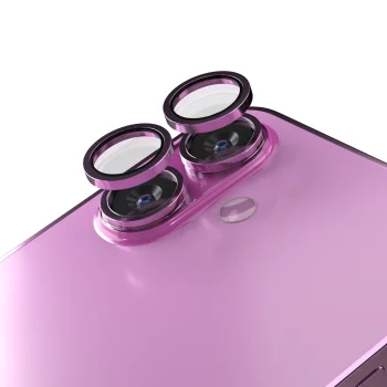 Защитное стекло на камеру Etteri для iPhone 16 / 16 Plus, розовое