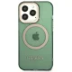 Apple iPhone 13 Pro 6.1\'\' Guess Gold Outline Translucent MagSafe Case Cover (GUHMP13LHTCMA), Green