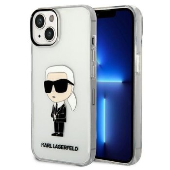 Karl Lagerfeld Ikonik Karl caurspīdīgs vāciņš iPhone 14 Plus / 15 Plus
