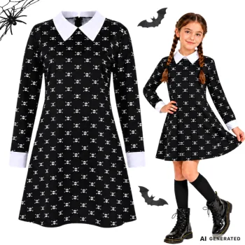 Детский костюм / платье Wednesday Addams, 125-135 см