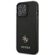 Guess Saffiano 4G Small Metal Logo vāciņš Apple iPhone 13 Pro / 13, Melns