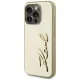 Чехол Karl Lagerfeld для iPhone 15 Pro Max Wrinkled Metal Signature, золотой