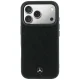Чехол Mercedes Leather Crossed Lines MagSafe для iPhone 17 Pro / 18 Pro, черный
